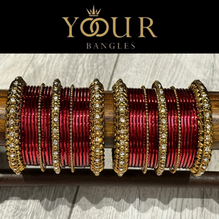 Maroon Bangle Set - 2.6