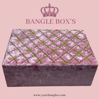 Premium Baby Pink Sequential Bangle Box (2 Rods)