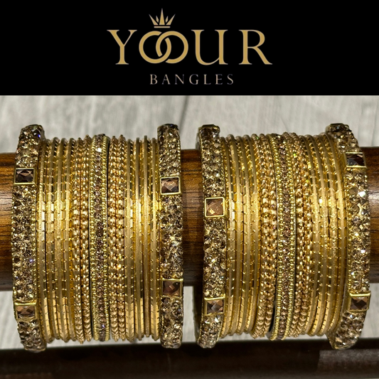 Golden Bangle Set - 2.6