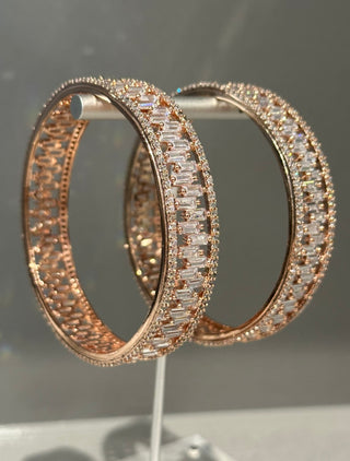 2 Rose Gold Statement Bangles (Gajrey / Kangans)