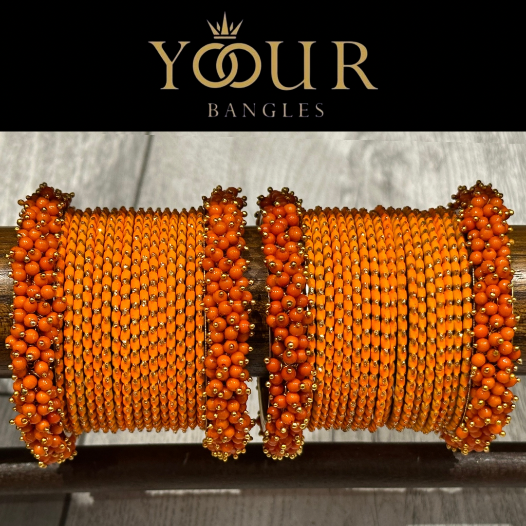 Orange Bangle Set - 2.6