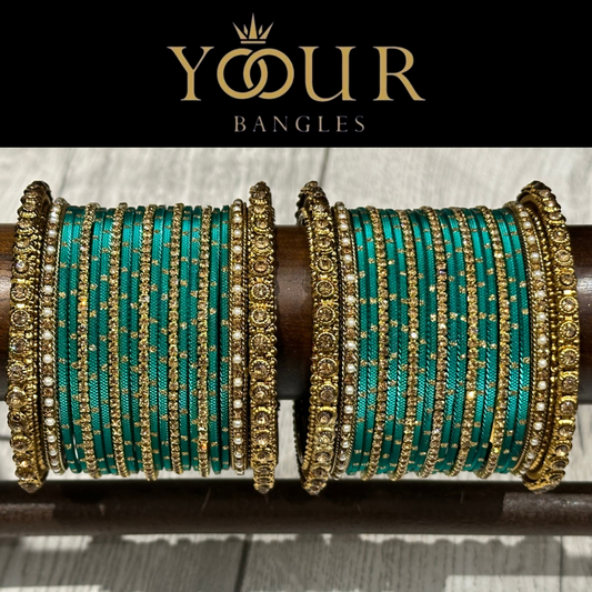 Sea Green Bangle Set - 2.6