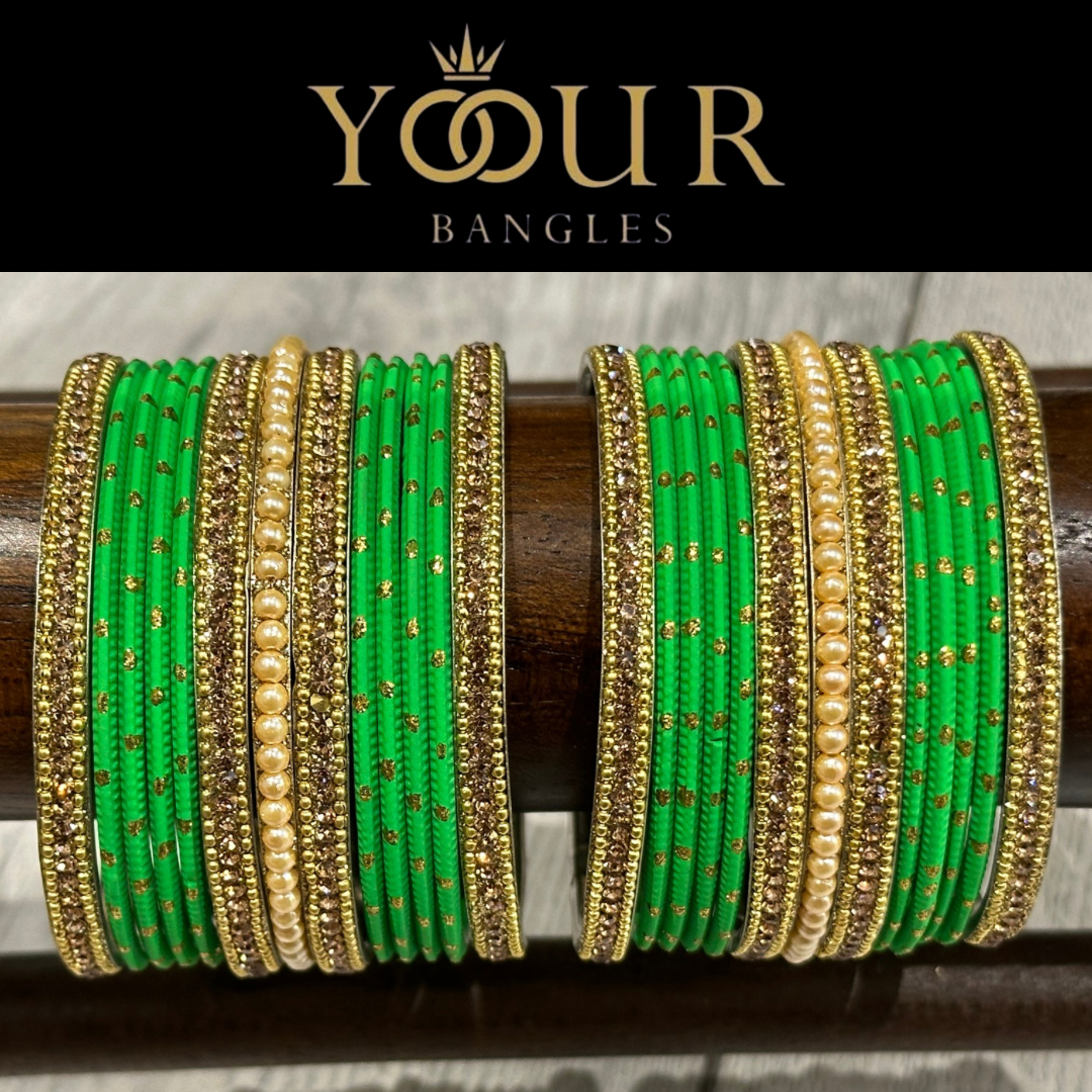 Green Bangle Set - 2.6