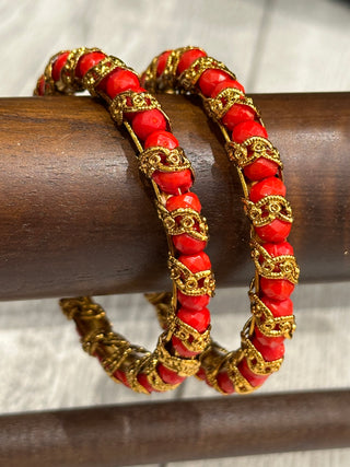 2 Colourful Red Bangles (Gajrey / Kangans) - 2.6