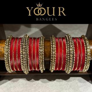 Ruby Red Bangle Set