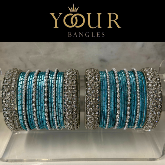 Sky Blue Bangle Set - 2.8