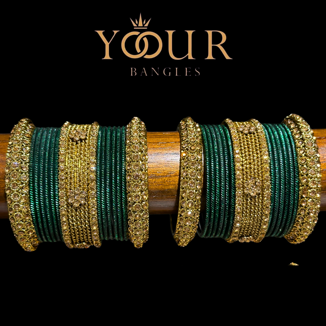 Kakhi Green Colour Bangle Set - 2.4