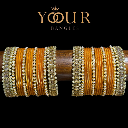 Mustard Colour Bangle Set - 2.4