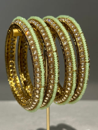 4 Antique Gold Statement Bangles (Gajrey / Kangans)