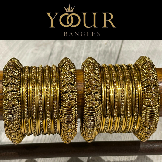 Golden Bangle Set - 2.6