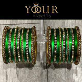 Green Ombre Bangle Set - 2.8