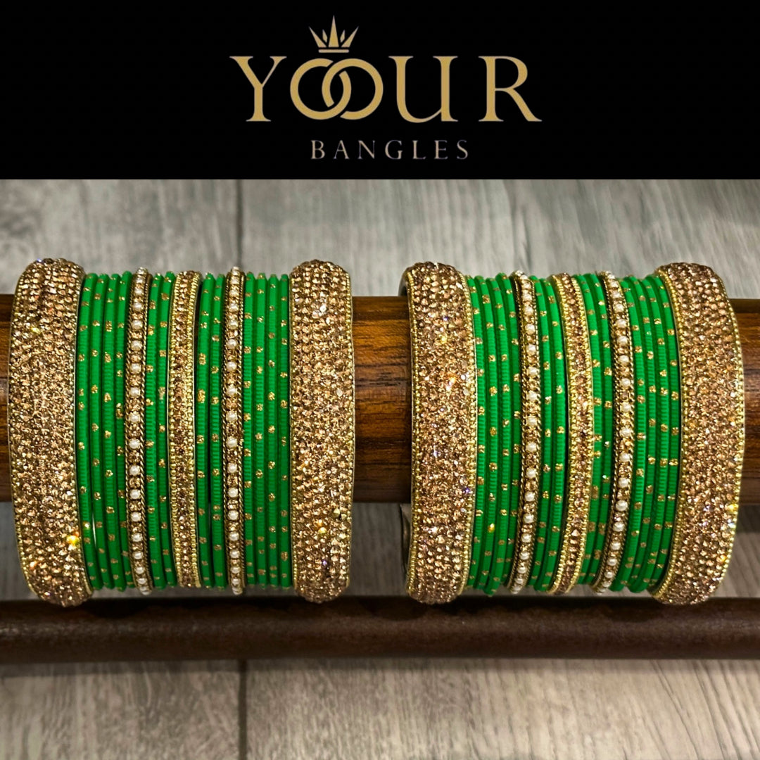 Green Bangle Set - 2.8