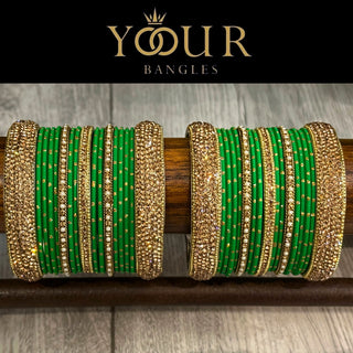 Green Bangle Set - 2.8