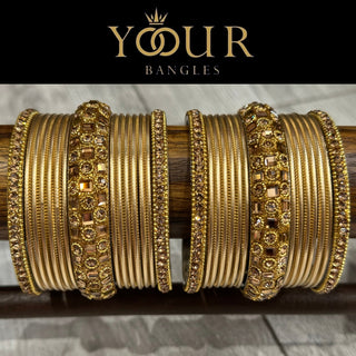 Golden Bangle Set - 2.8