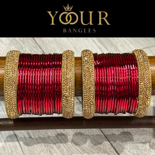 Red Bangle Set - 2.8