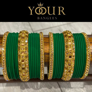 Green Bangle Set - 2.8