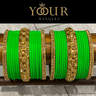 Lime Green Bangle Set - 2.8