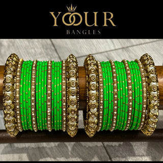 Lime Green Bangle Set - 2.8