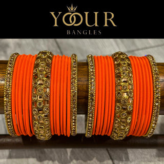 Orange Bangle Set - 2.8