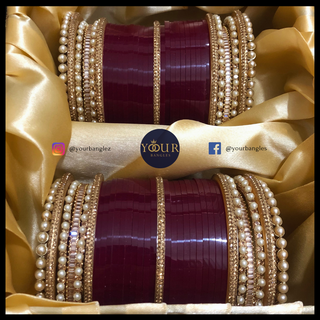 Maroon Bridal Choora / Bangles Set