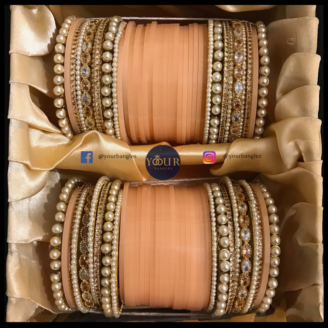 Peach Bridal Choora / Bangles Set