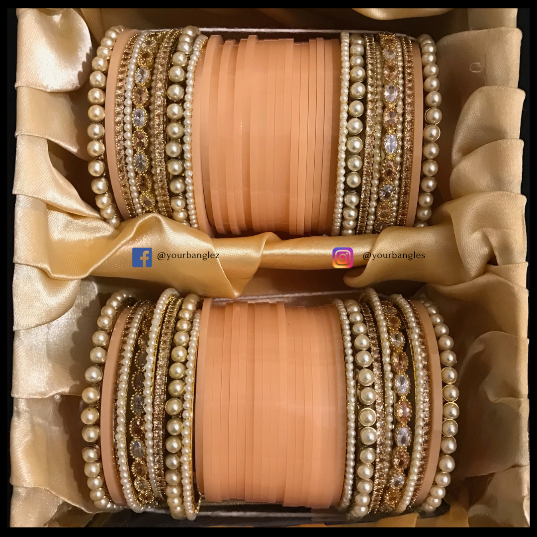 Peach Bridal Choora / Bangles Set