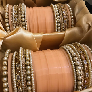 Peach Bridal Choora / Bangles Set