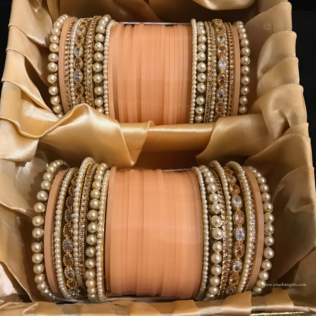 Peach Bridal Choora / Bangles Set