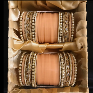 Peach Bridal Choora / Bangles Set