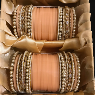 Peach Bridal Choora / Bangles Set