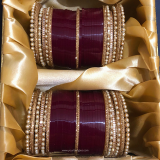 Maroon Bridal Choora / Bangles Set