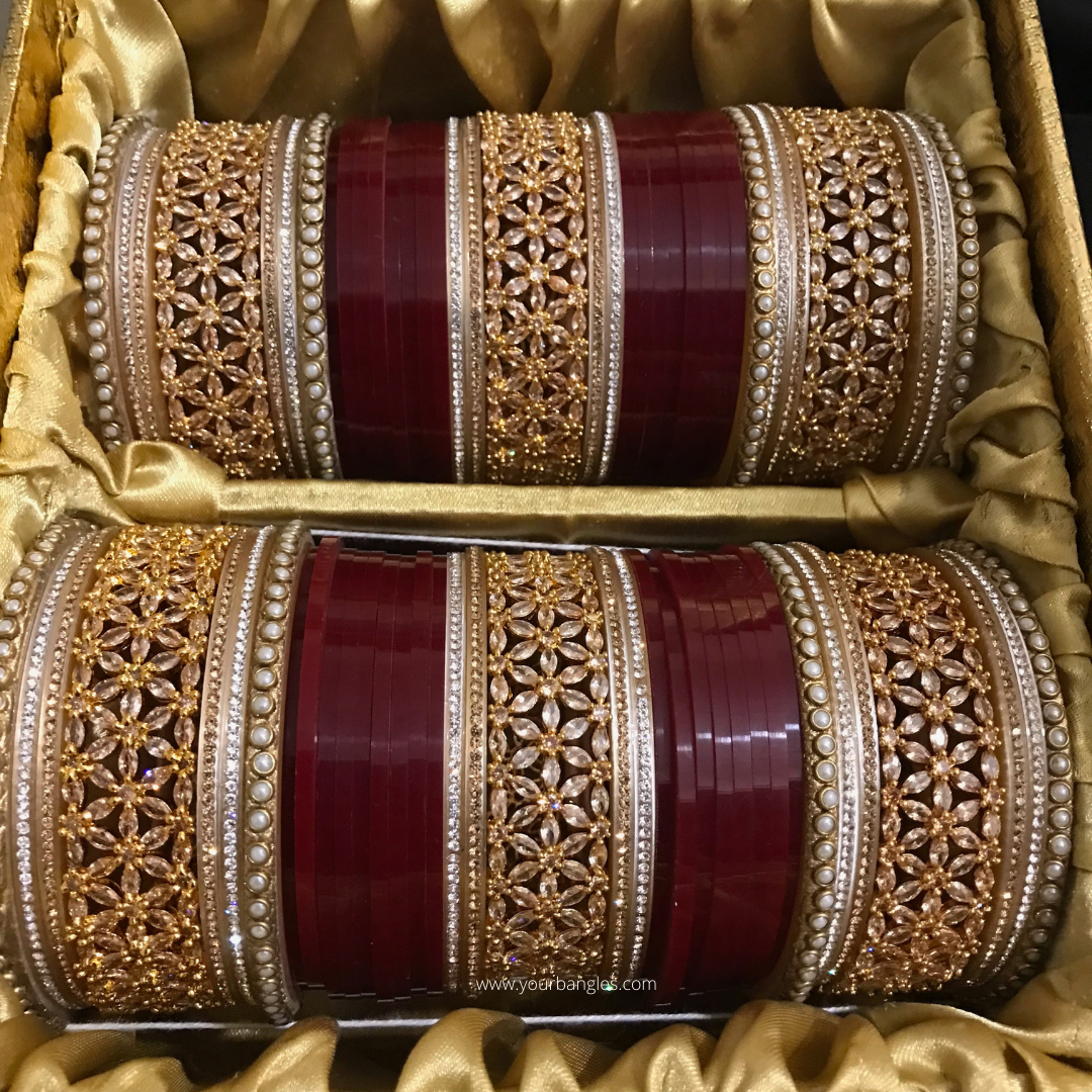 Rose Gold Bridal Choora / Bangles Set