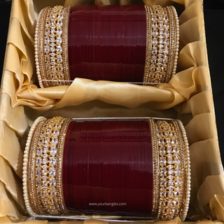 Golden American Diamond Bridal Choora / Bangles Set