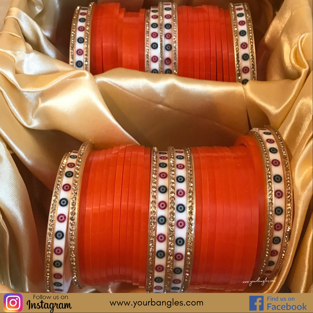 Orange Bridal Choora / Bangles Set