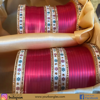 Gajri Pink Bridal Choora / Bangles Set