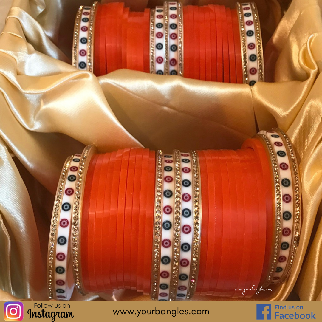 Orange Bridal Choora / Bangles Set