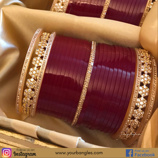 Maroon Bridal Choora / Bangles Set