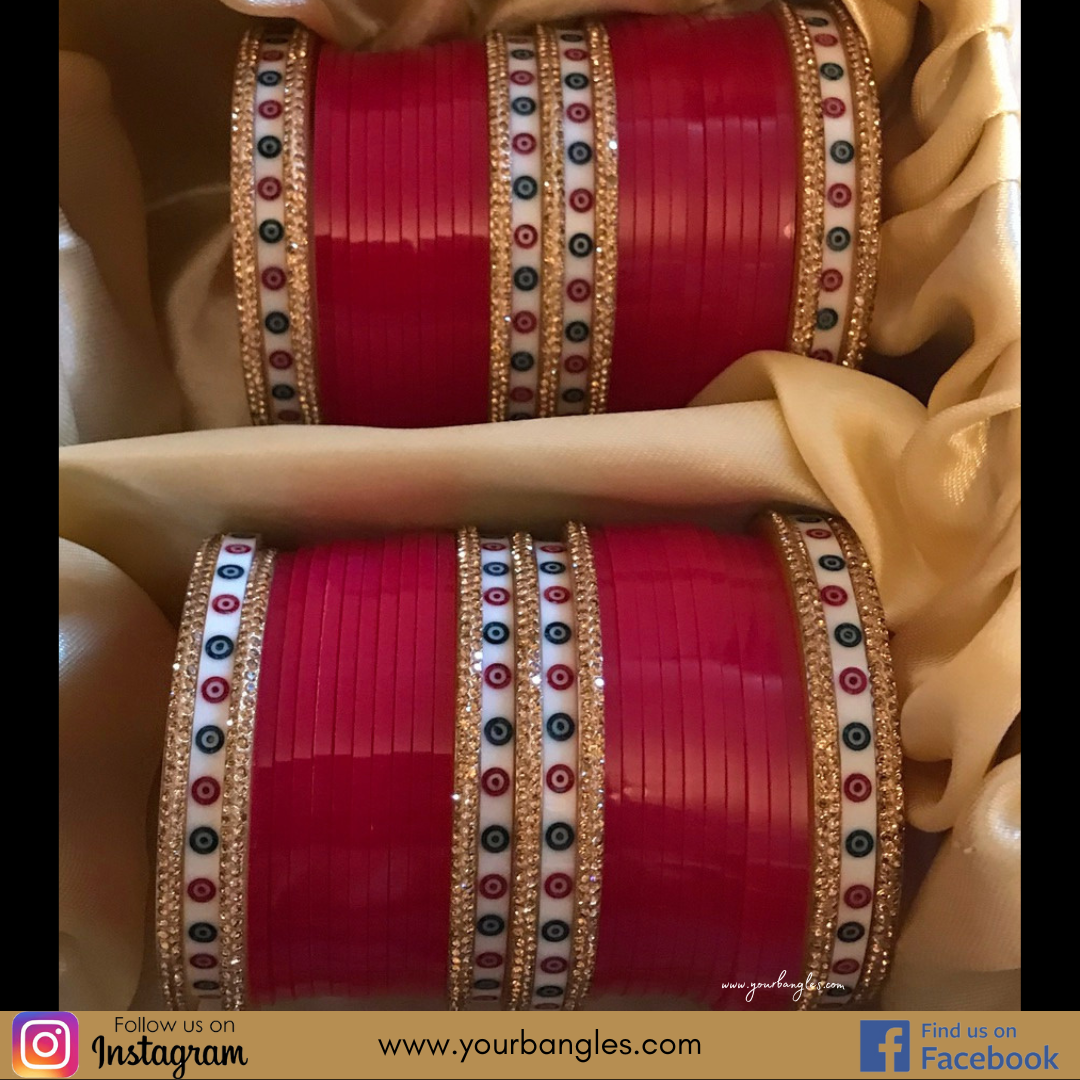 Gajri Pink Bridal Choora / Bangles Set