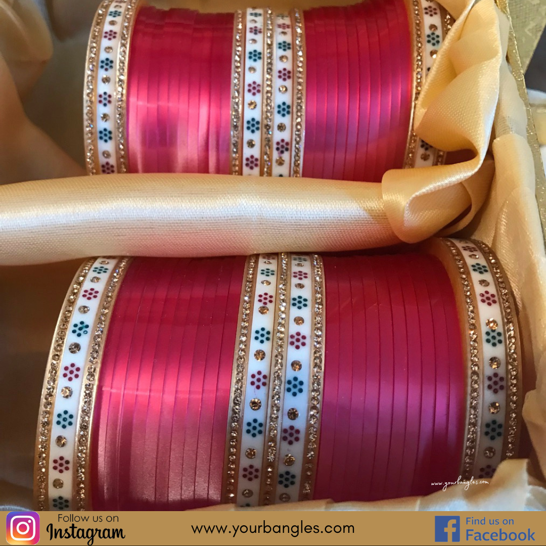 Gajri Pink Bridal Choora / Bangles Set