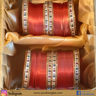 Peach Bridal Choora / Bangles Set