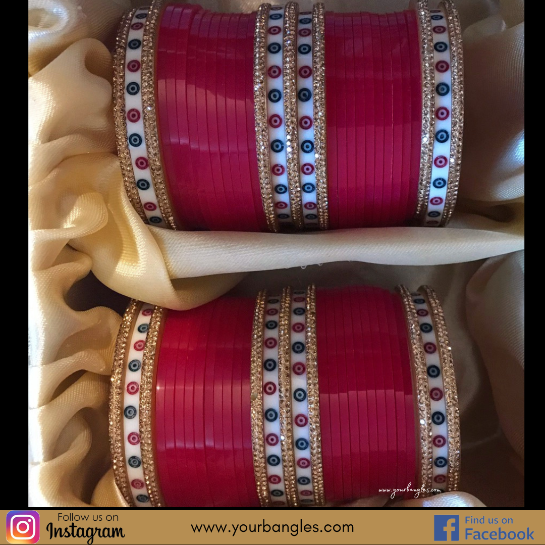 Gajri Pink Bridal Choora / Bangles Set