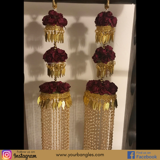 KASHISH 3 Tier Rose Jhoomer Kaleere