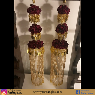 KASHISH 3 Tier Rose Jhoomer Kaleere