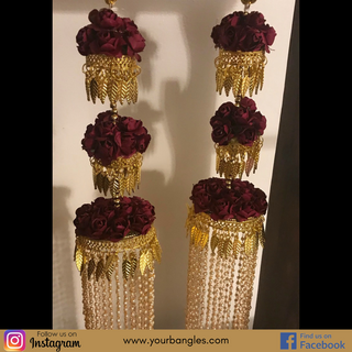 KASHISH 3 Tier Rose Jhoomer Kaleere