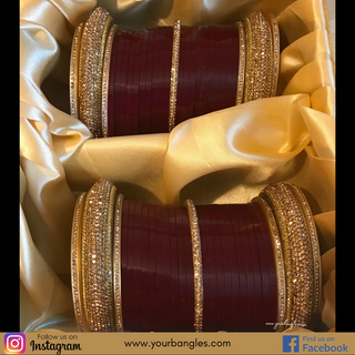 Maroon Bridal Choora / Bangles Set