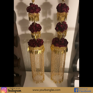 KASHISH 3 Tier Rose Jhoomer Kaleere