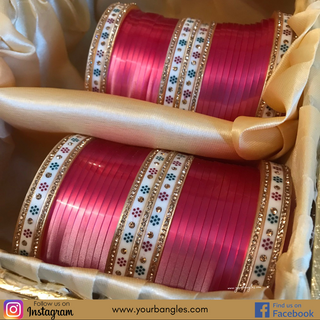 Gajri Pink Bridal Choora / Bangles Set