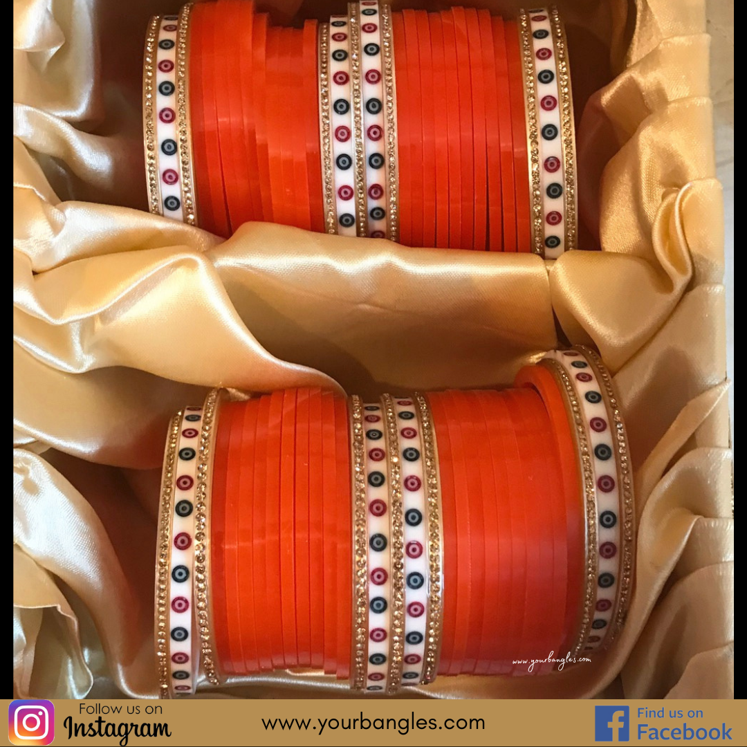 Orange Bridal Choora / Bangles Set