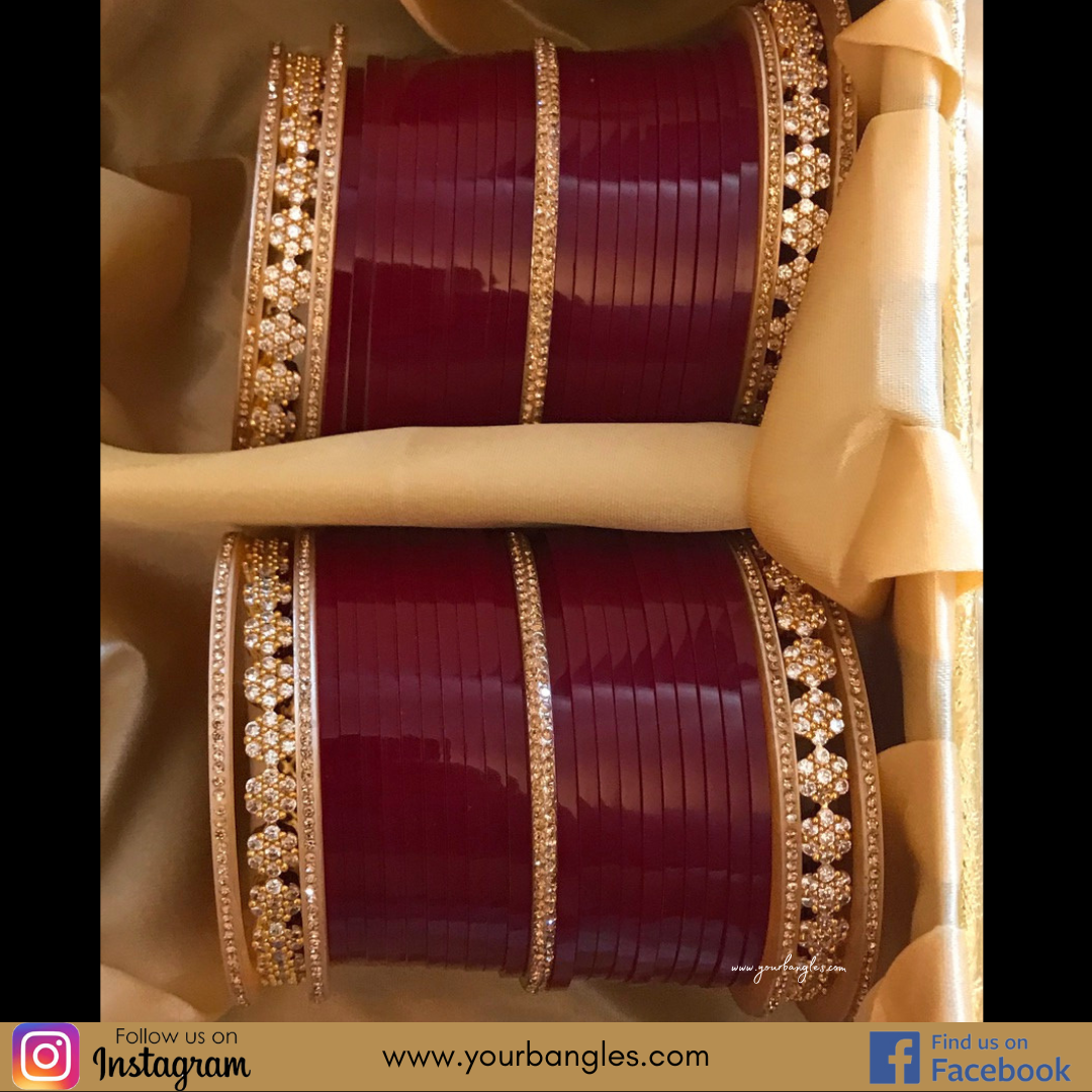 Maroon Bridal Choora / Bangles Set