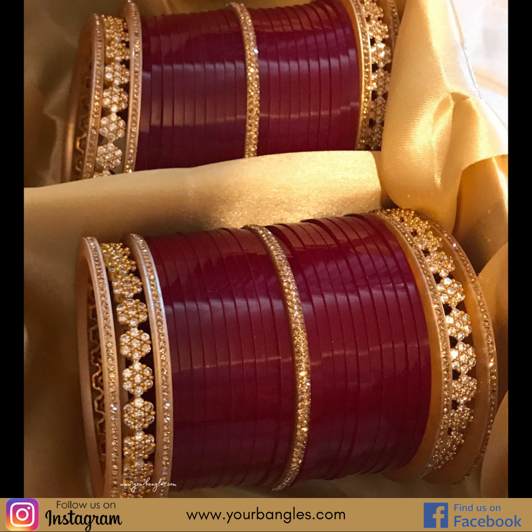 Maroon Bridal Choora / Bangles Set